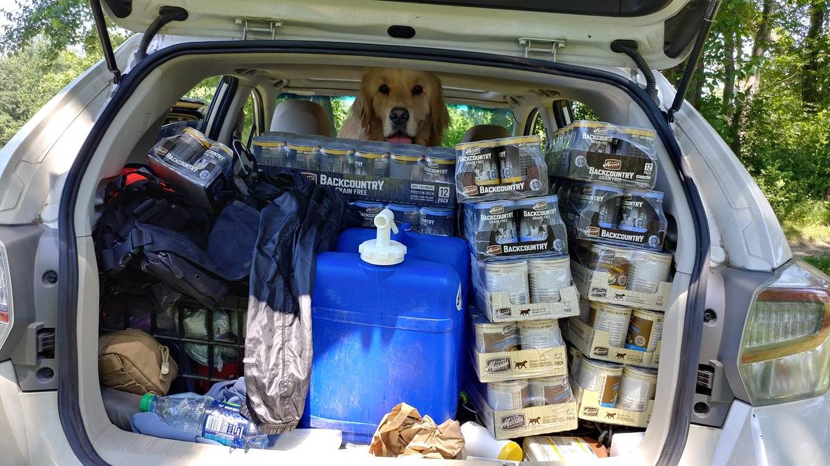 Vehicle packed with search and rescue gear